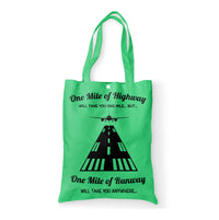 Thumbnail for One Mile of Runway Will Take you Anywhere Designed Tote Bags