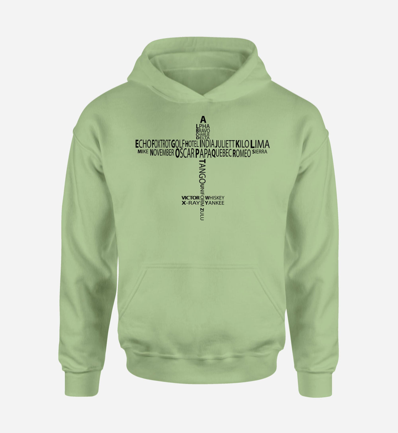 Propeller Shape Aviation Alphabet Designed Hoodies