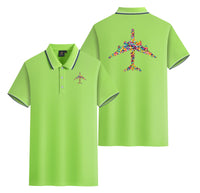 Thumbnail for Colourful Airplane Designed Stylish Polo T-Shirts (Double-Side)