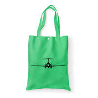 Thumbnail for Boeing 727 Silhouette Designed Tote Bags