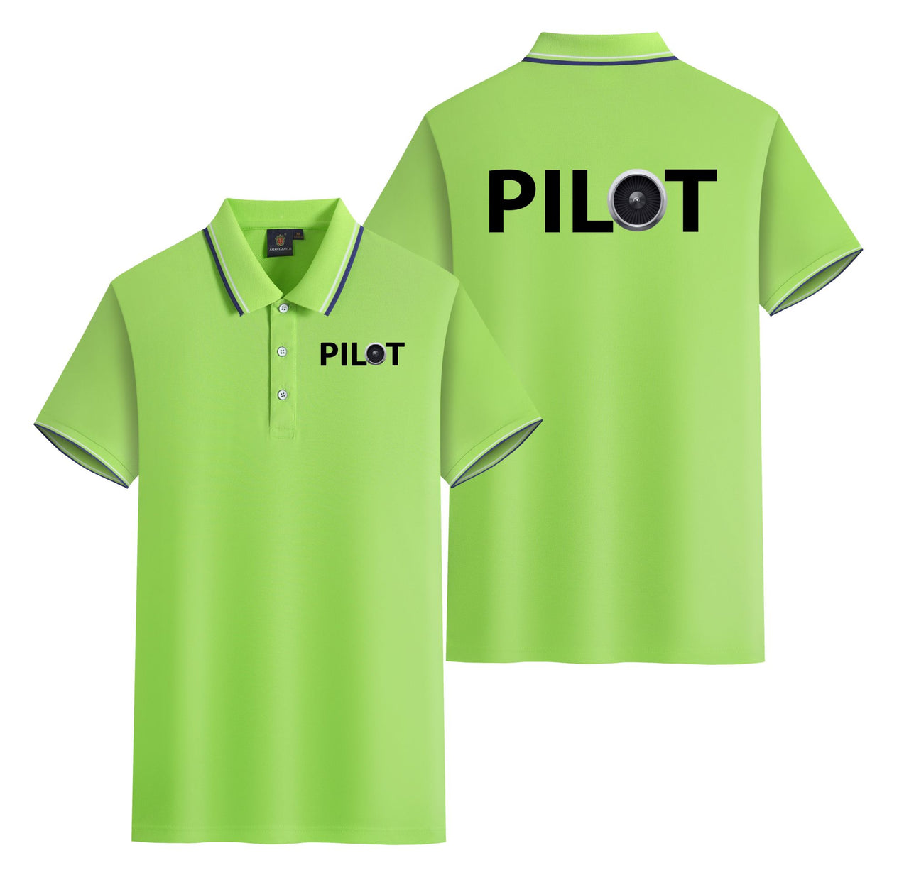 Pilot & Jet Engine Designed Stylish Polo T-Shirts (Double-Side)