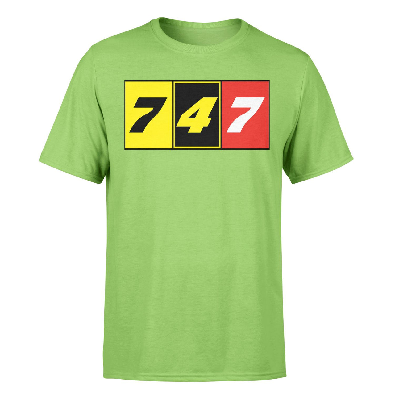 Flat Colourful 747 Designed T-Shirts