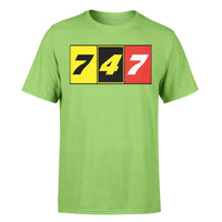 Thumbnail for Flat Colourful 747 Designed T-Shirts
