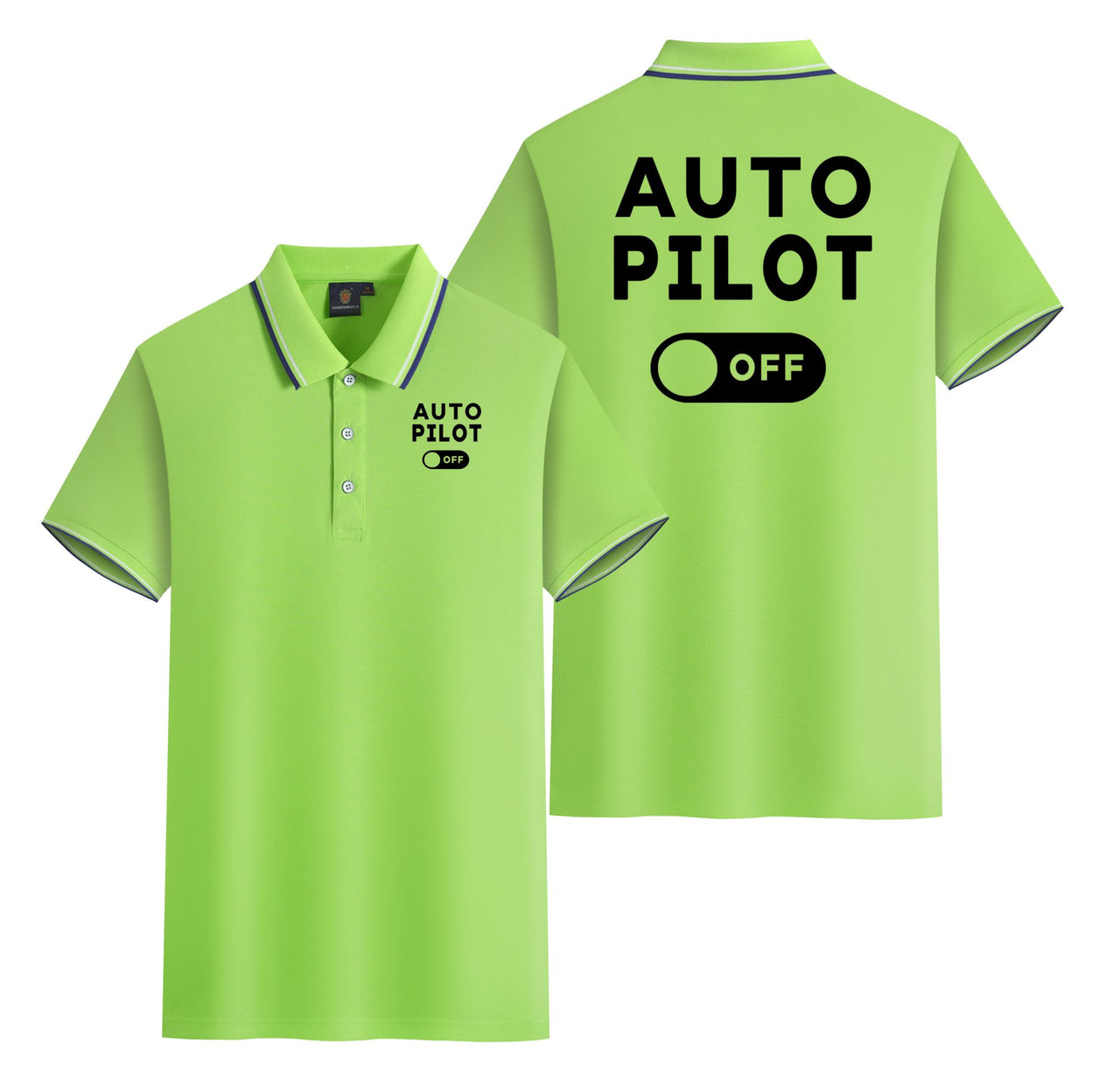 Auto Pilot Off Designed Stylish Polo T-Shirts (Double-Side)