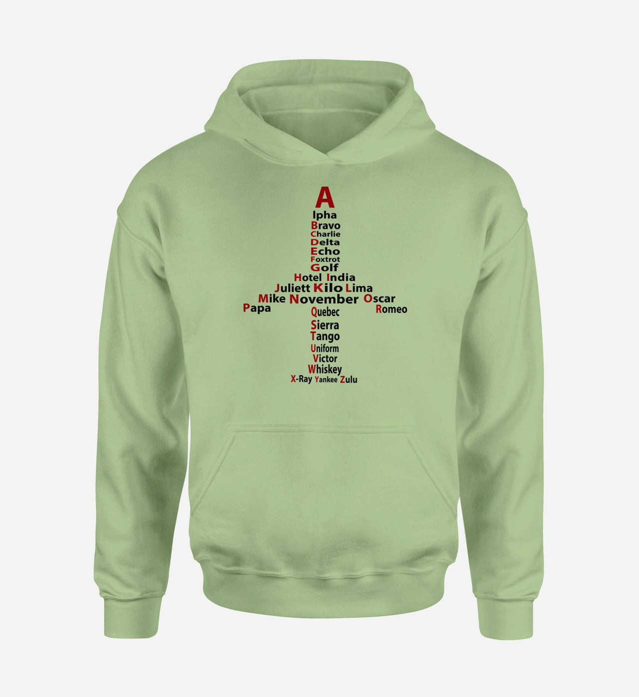 Airplane Shape Aviation Alphabet Designed Hoodies