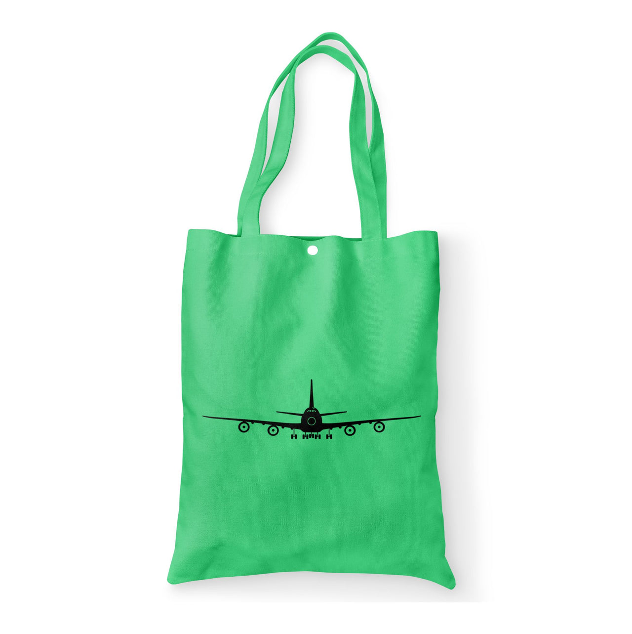 Boeing 747 Silhouette Designed Tote Bags