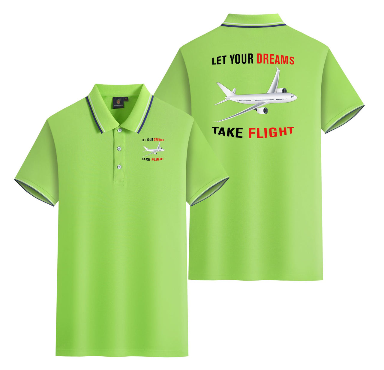 Let Your Dreams Take Flight Designed Stylish Polo T-Shirts (Double-Side)