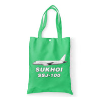 Thumbnail for Sukhoi Superjet 100 Designed Tote Bags