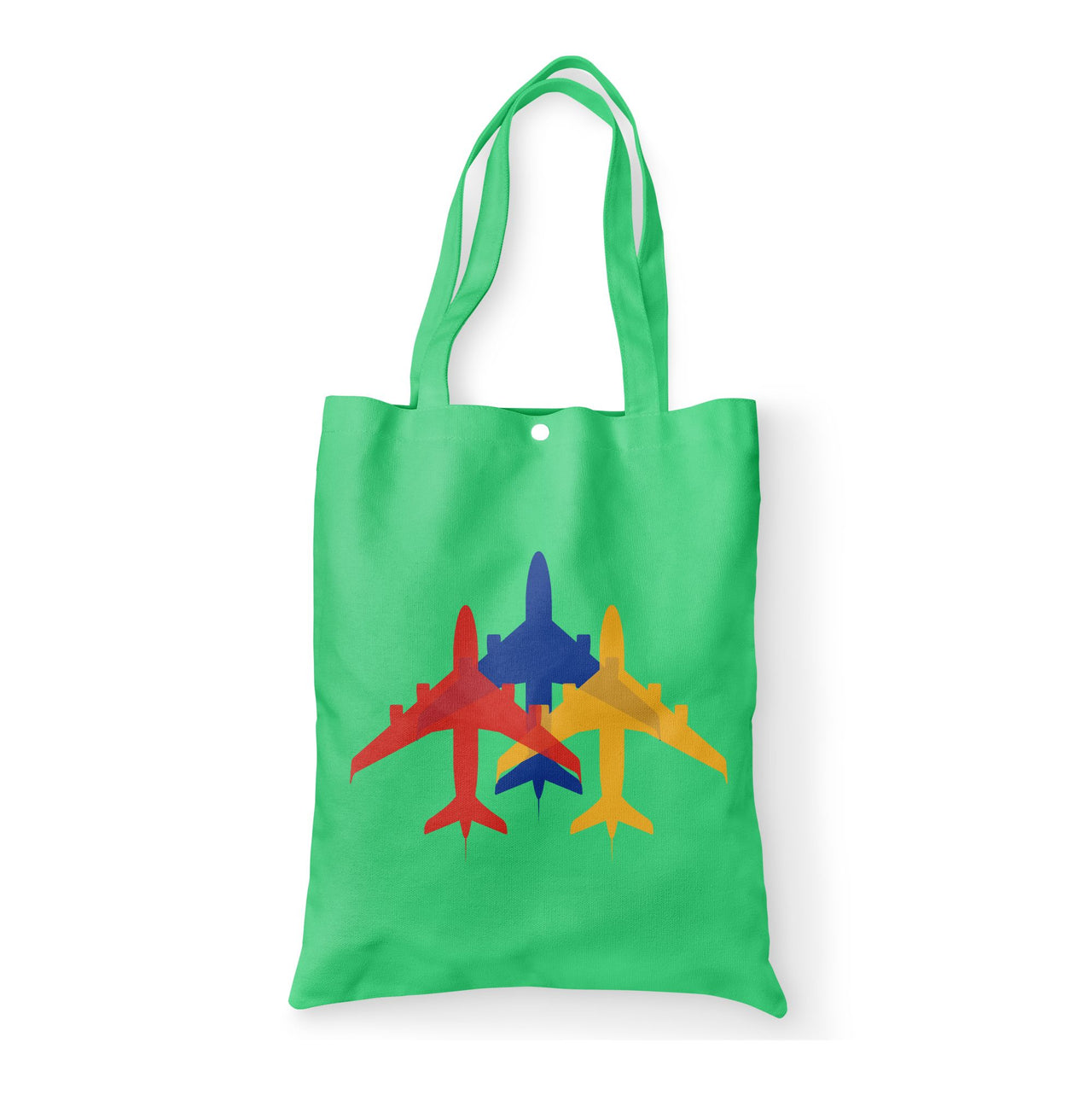 Colourful 3 Airplanes Designed Tote Bags