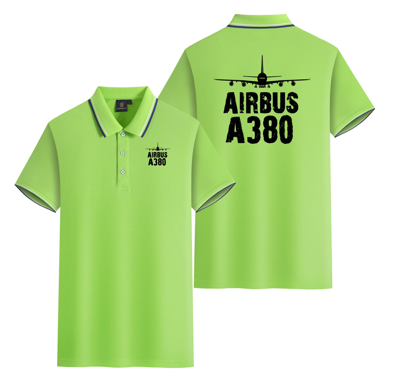 Airbus A380 & Plane Designed Stylish Polo T-Shirts (Double-Side)