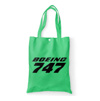 Thumbnail for Boeing 747 & Text Designed Tote Bags