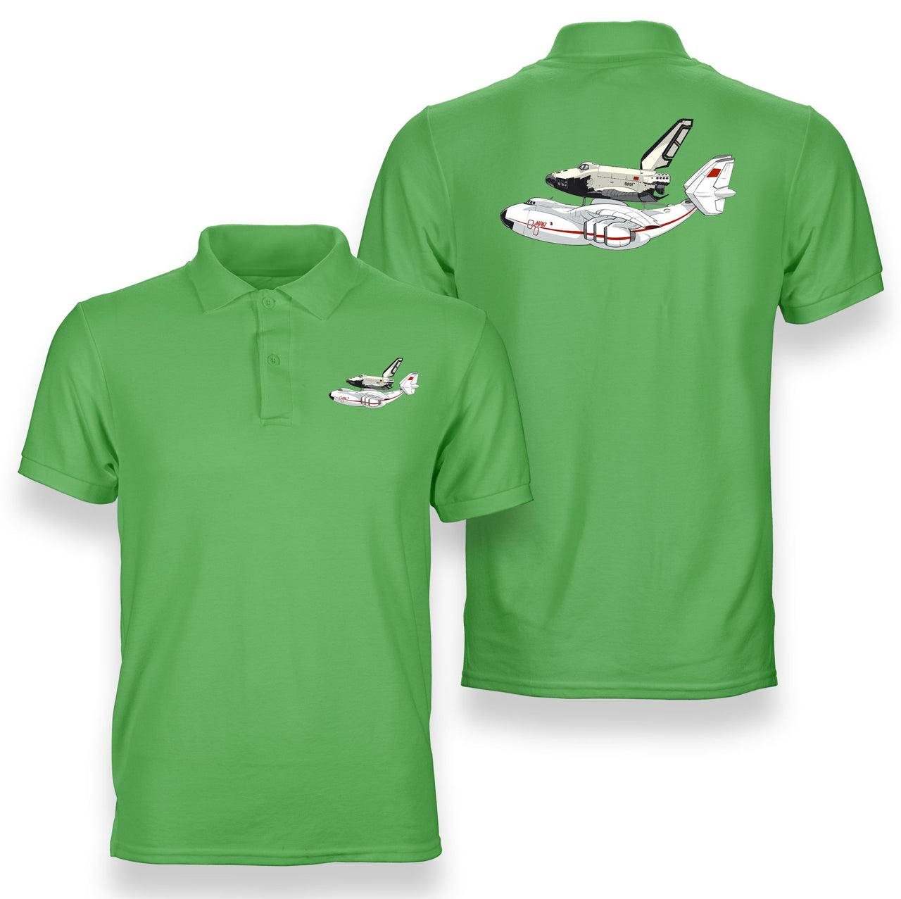 Buran & An-225 Designed Double Side Polo T-Shirts