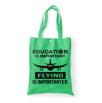 Thumbnail for Flying is Importanter Designed Tote Bags