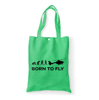 Thumbnail for Born To Fly Helicopter Designed Tote Bags
