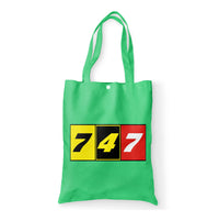 Thumbnail for Flat Colourful 747 Designed Tote Bags