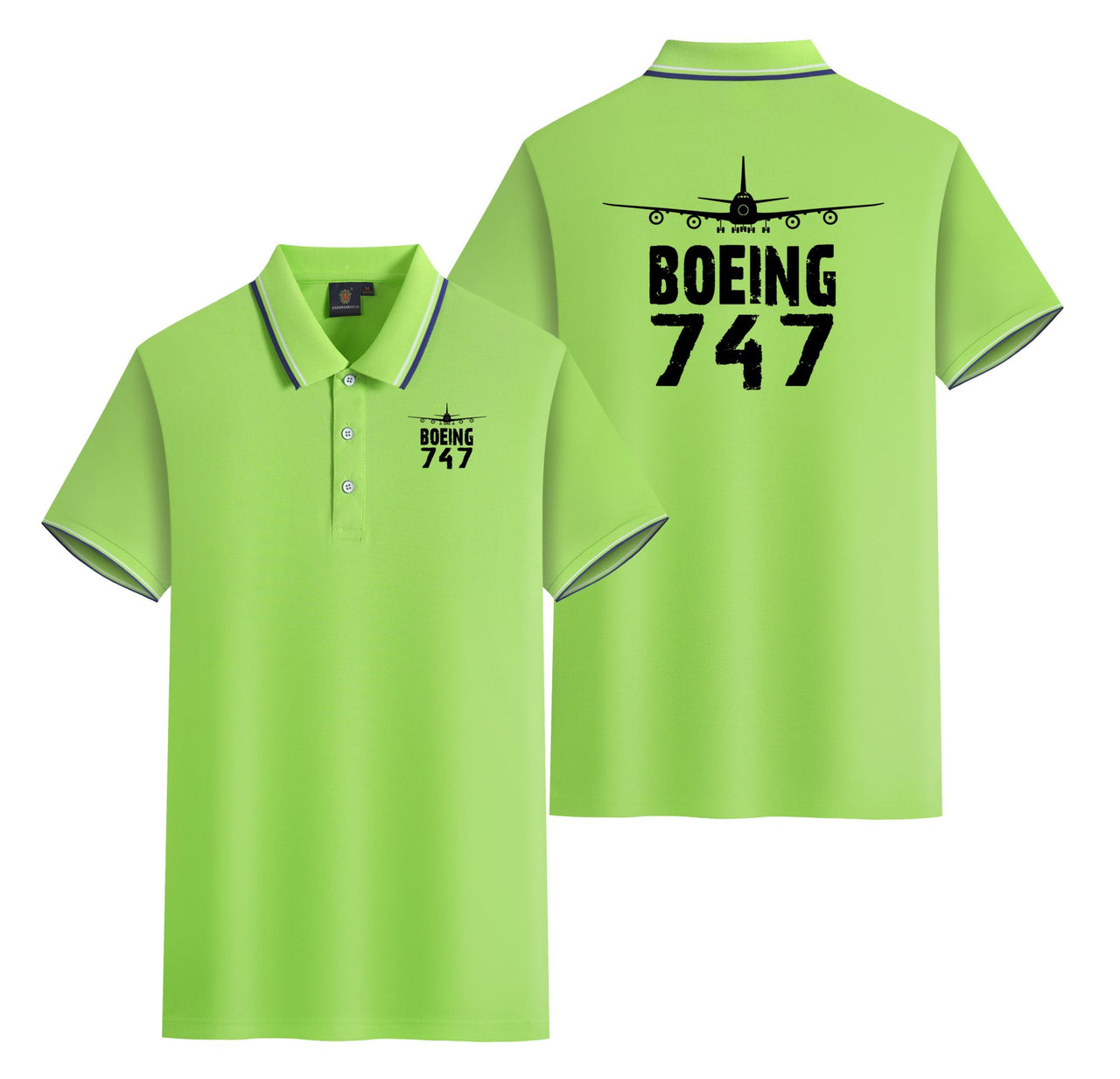 Boeing 747 & Plane Designed Stylish Polo T-Shirts (Double-Side)