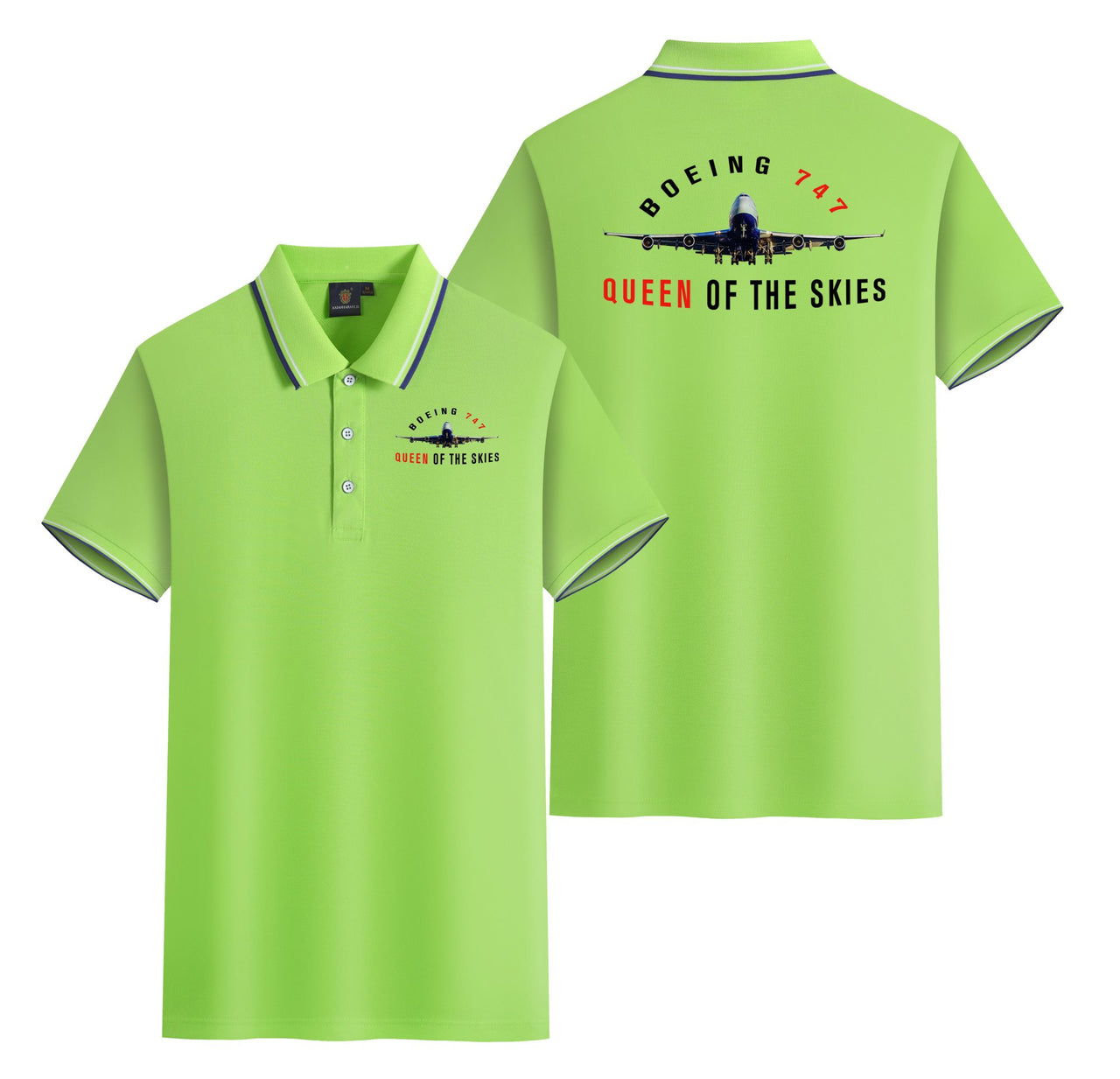 Boeing 747 Queen of the Skies Designed Stylish Polo T-Shirts (Double-Side)