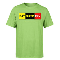 Thumbnail for Eat Sleep Fly (Colourful) Designed T-Shirts