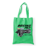 Thumbnail for Boeing 757 & Rolls Royce Engine (RB211) Designed Tote Bags