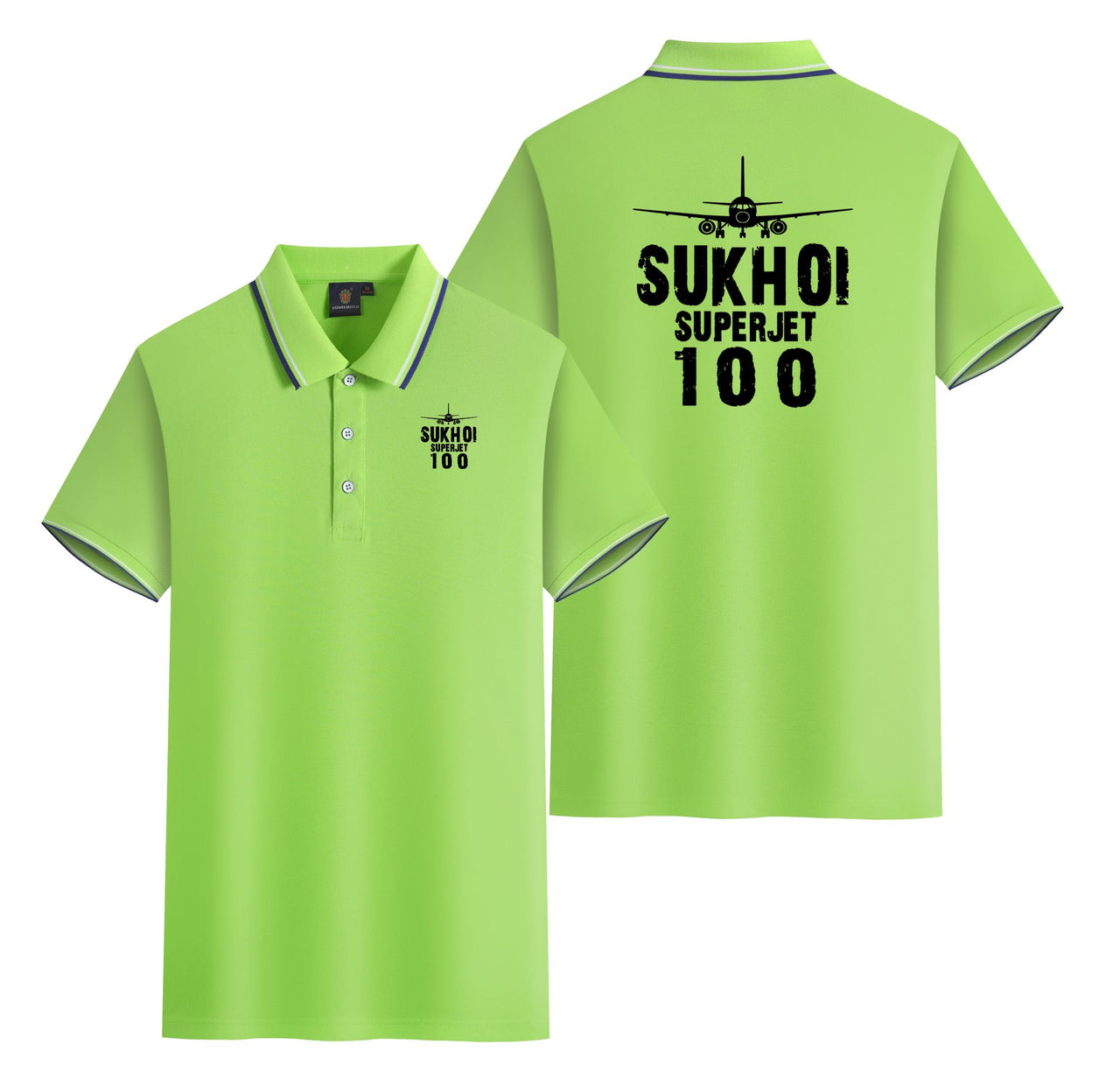 Sukhoi Superjet 100 & Plane Designed Stylish Polo T-Shirts (Double-Side)