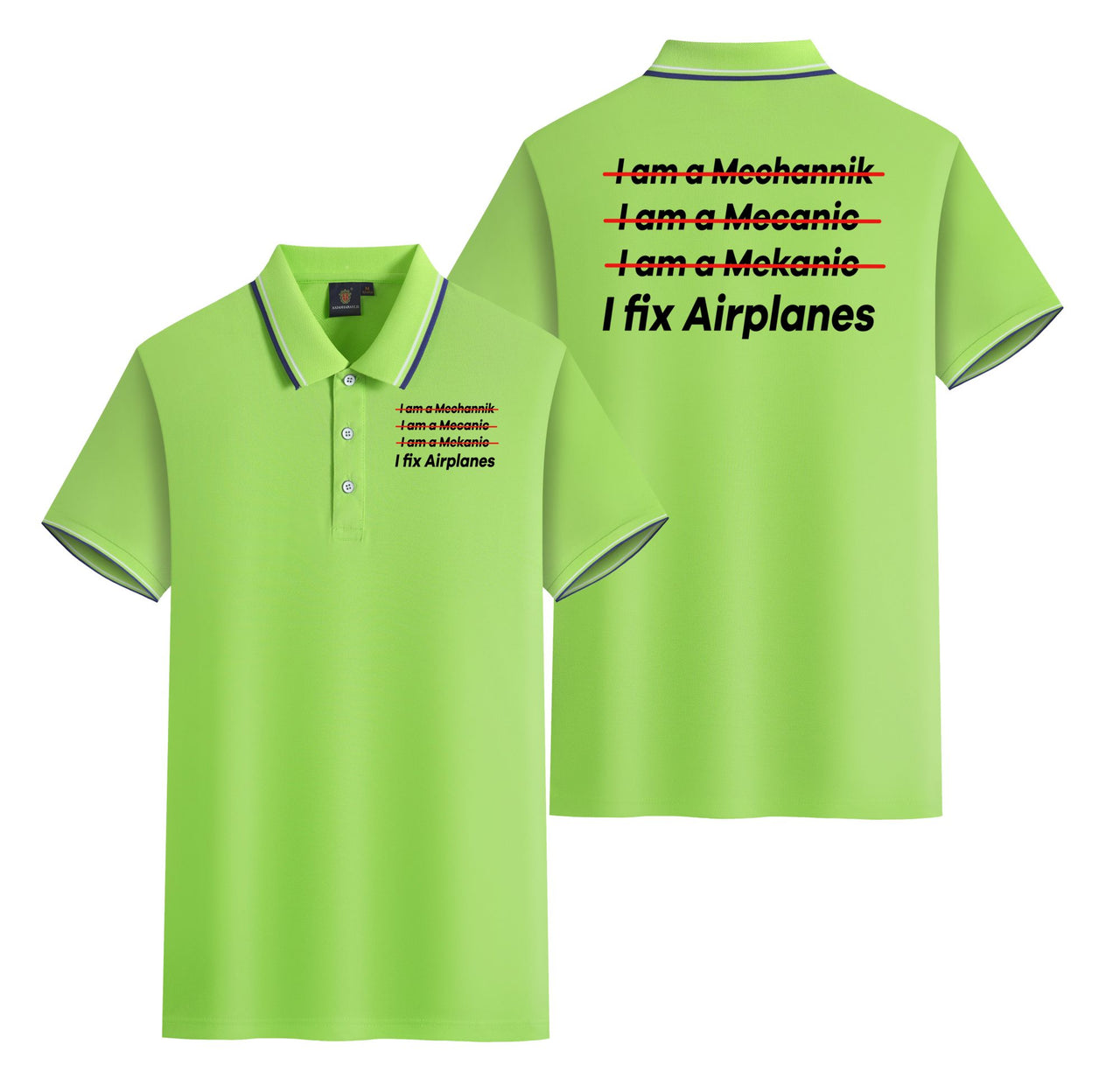 I Fix Airplanes Designed Stylish Polo T-Shirts (Double-Side)