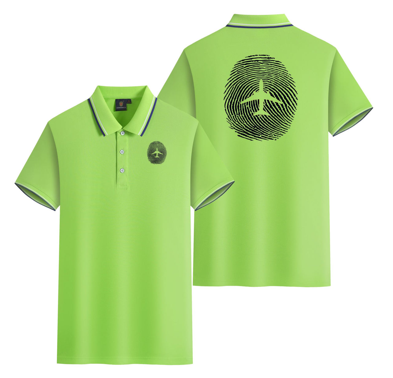 Aviation Finger Print Designed Stylish Polo T-Shirts (Double-Side)