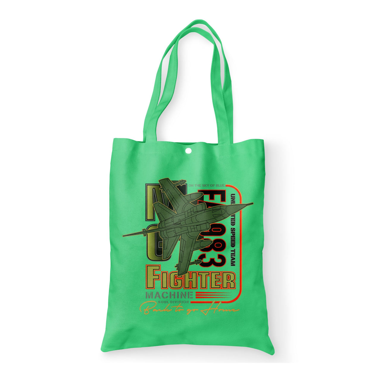 Fighter Machine Designed Tote Bags
