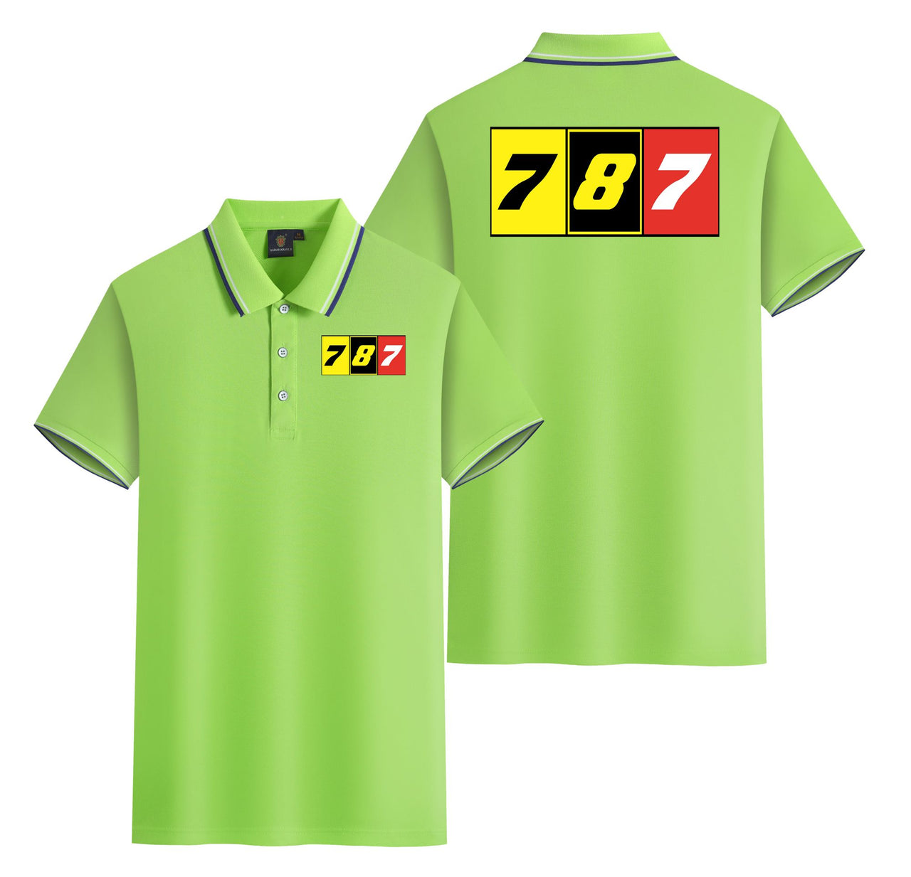 Flat Colourful 787 Designed Stylish Polo T-Shirts (Double-Side)