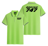 Thumbnail for Boeing 747 & Text Designed Stylish Polo T-Shirts (Double-Side)