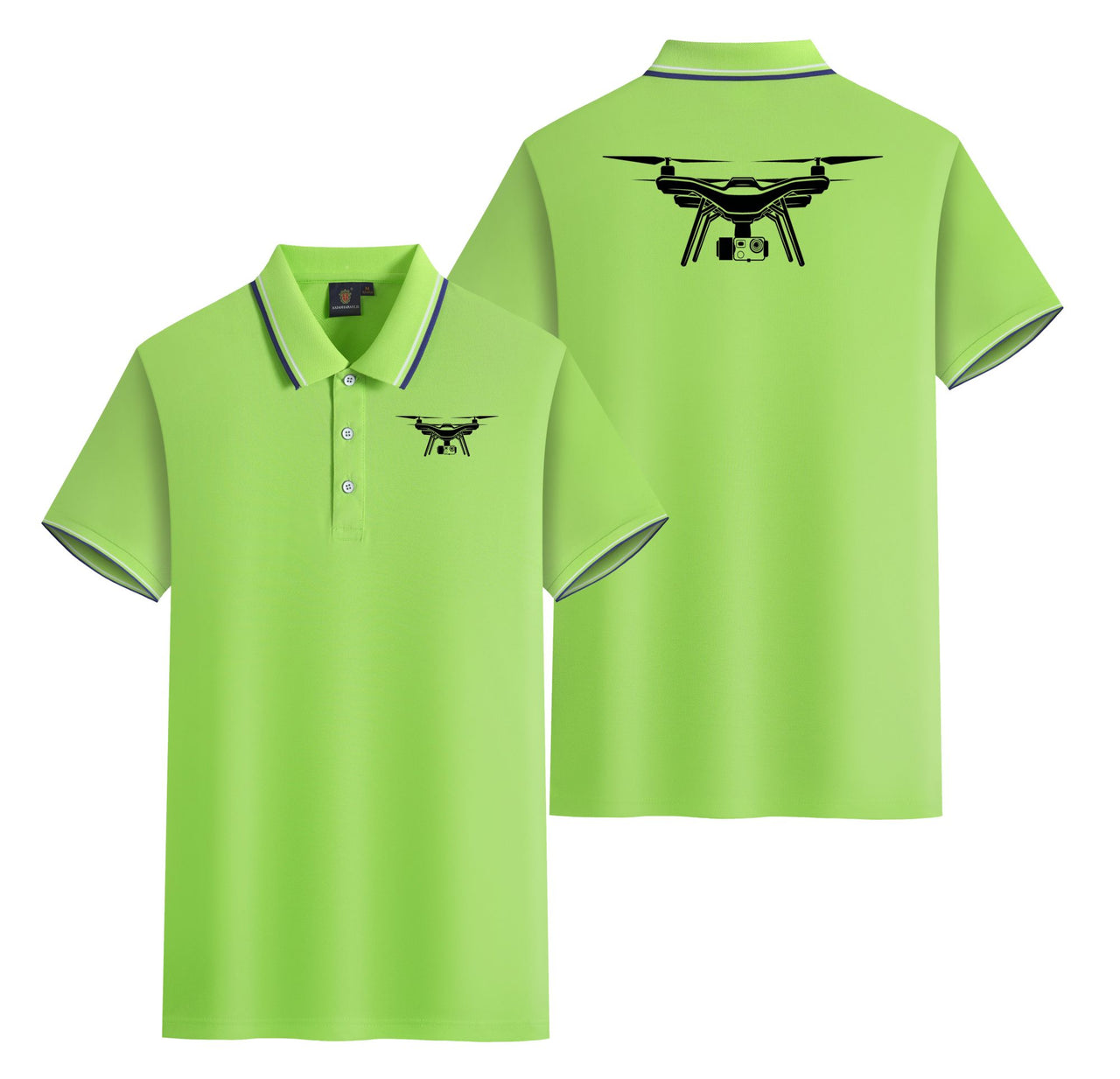 Drone Silhouette Designed Stylish Polo T-Shirts (Double-Side)