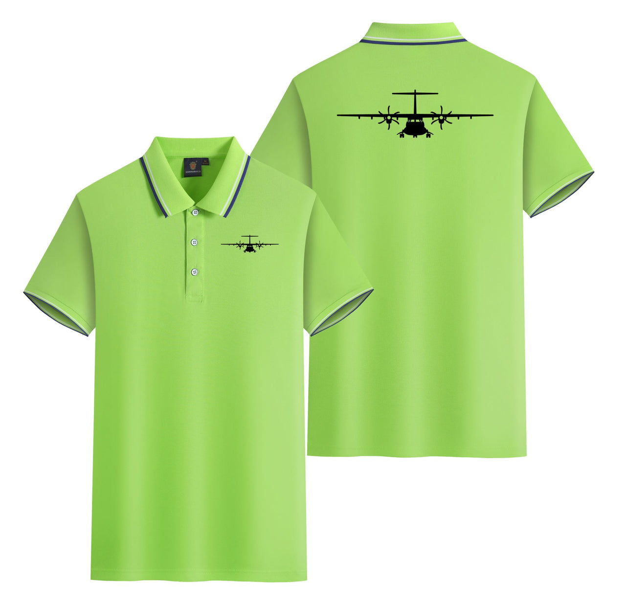 ATR-72 Silhouette Designed Stylish Polo T-Shirts (Double-Side)