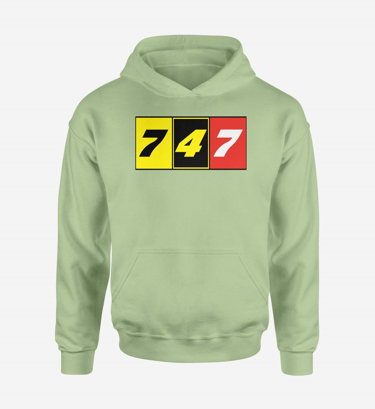 Flat Colourful 747 Designed Hoodies
