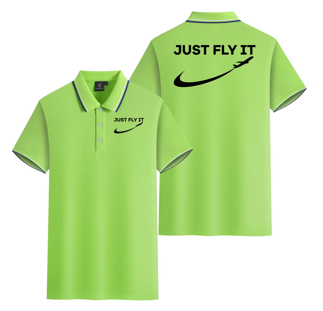 Just Fly It 2 Designed Stylish Polo T-Shirts (Double-Side)