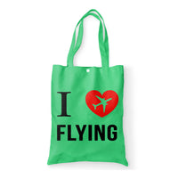 Thumbnail for I Love Flying Designed Tote Bags