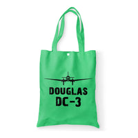 Thumbnail for Douglas DC-3 & Plane Designed Tote Bags