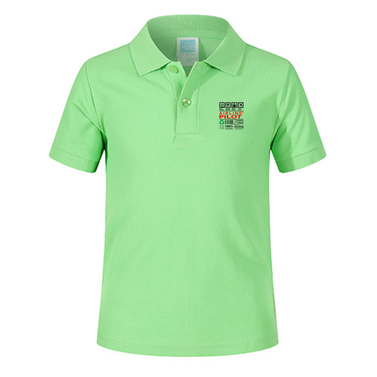 Airline Pilot Label Designed Children Polo T-Shirts