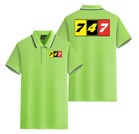 Thumbnail for Flat Colourful 747 Designed Stylish Polo T-Shirts (Double-Side)