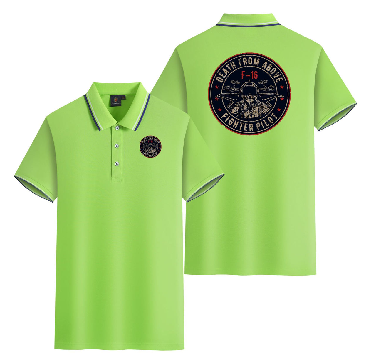 Fighter Jet 16 - Death From Above Designed Stylish Polo T-Shirts (Double-Side)