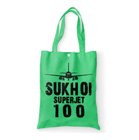 Thumbnail for Sukhoi Superjet 100 & Plane Designed Tote Bags