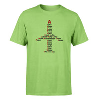 Thumbnail for Airplane Shape Aviation Alphabet Designed T-Shirts