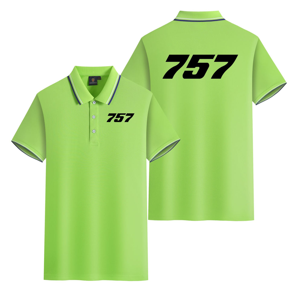 757 Flat Text Designed Stylish Polo T-Shirts (Double-Side)