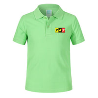 Thumbnail for Flat Colourful 747 Designed Children Polo T-Shirts