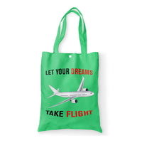 Thumbnail for Let Your Dreams Take Flight Designed Tote Bags