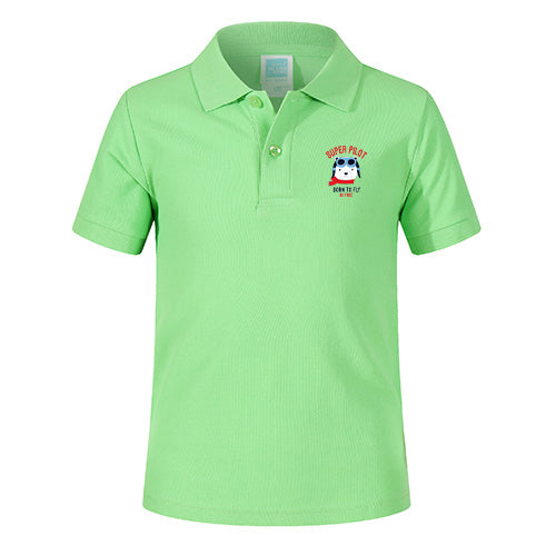 Super Pilot - Born To Fly Designed Children Polo T-Shirts