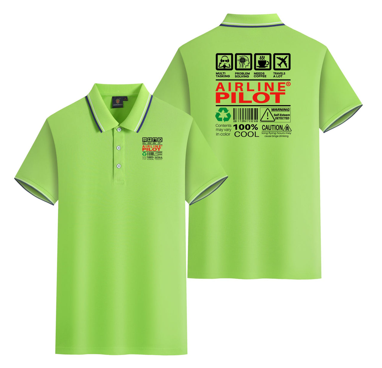 Airline Pilot Label Designed Stylish Polo T-Shirts (Double-Side)