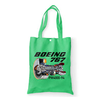Thumbnail for Boeing 767 Engine (PW4000-94) Designed Tote Bags