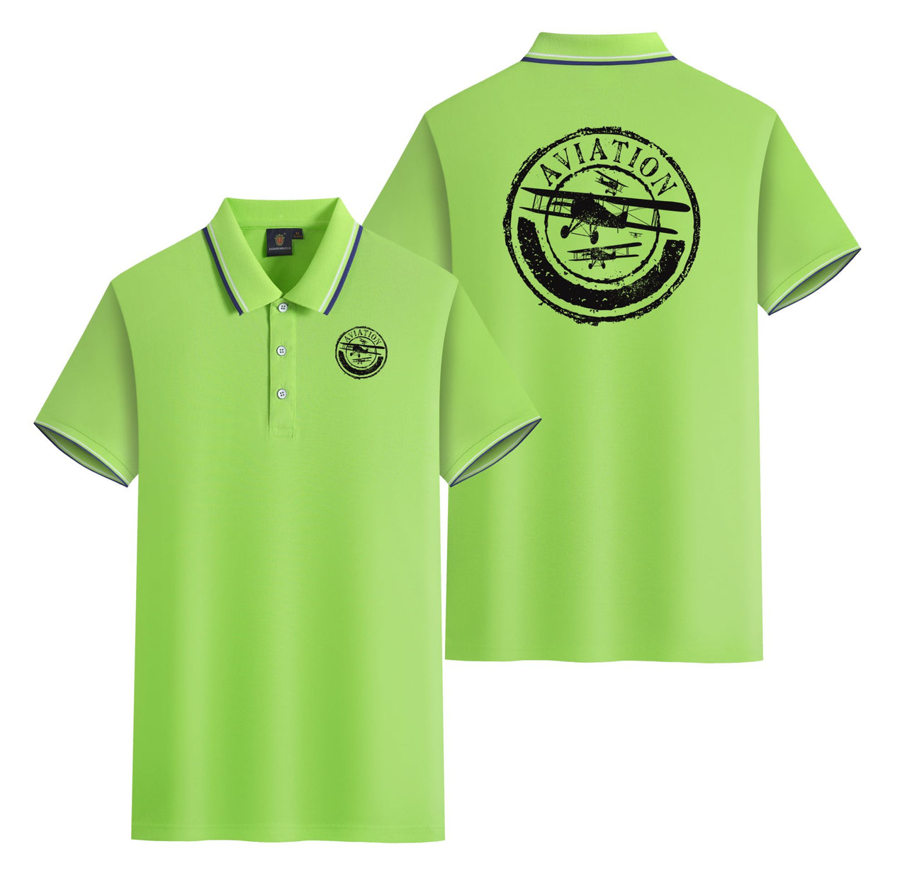 Aviation Lovers Designed Stylish Polo T-Shirts (Double-Side)
