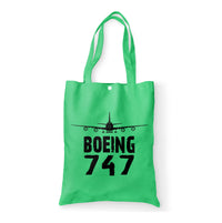 Thumbnail for Boeing 747 & Plane Designed Tote Bags