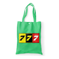Thumbnail for Flat Colourful 777 Designed Tote Bags