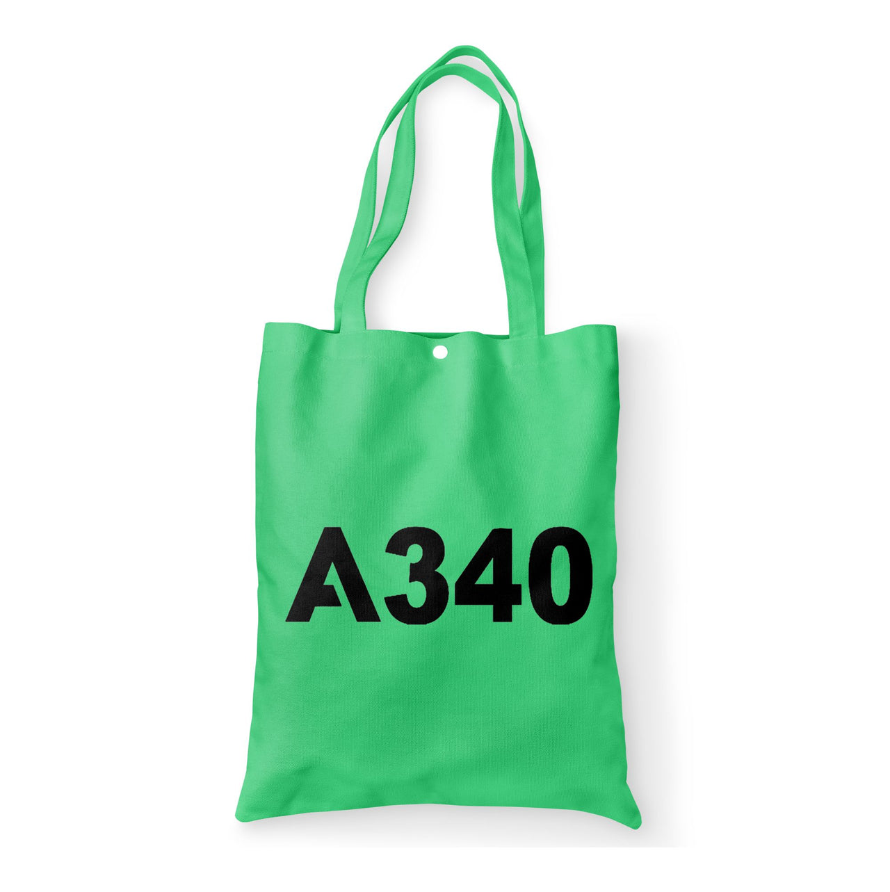 A340 Flat Text Designed Tote Bags